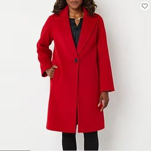 NEW Liz Claiborne Red trench coat, size XS
